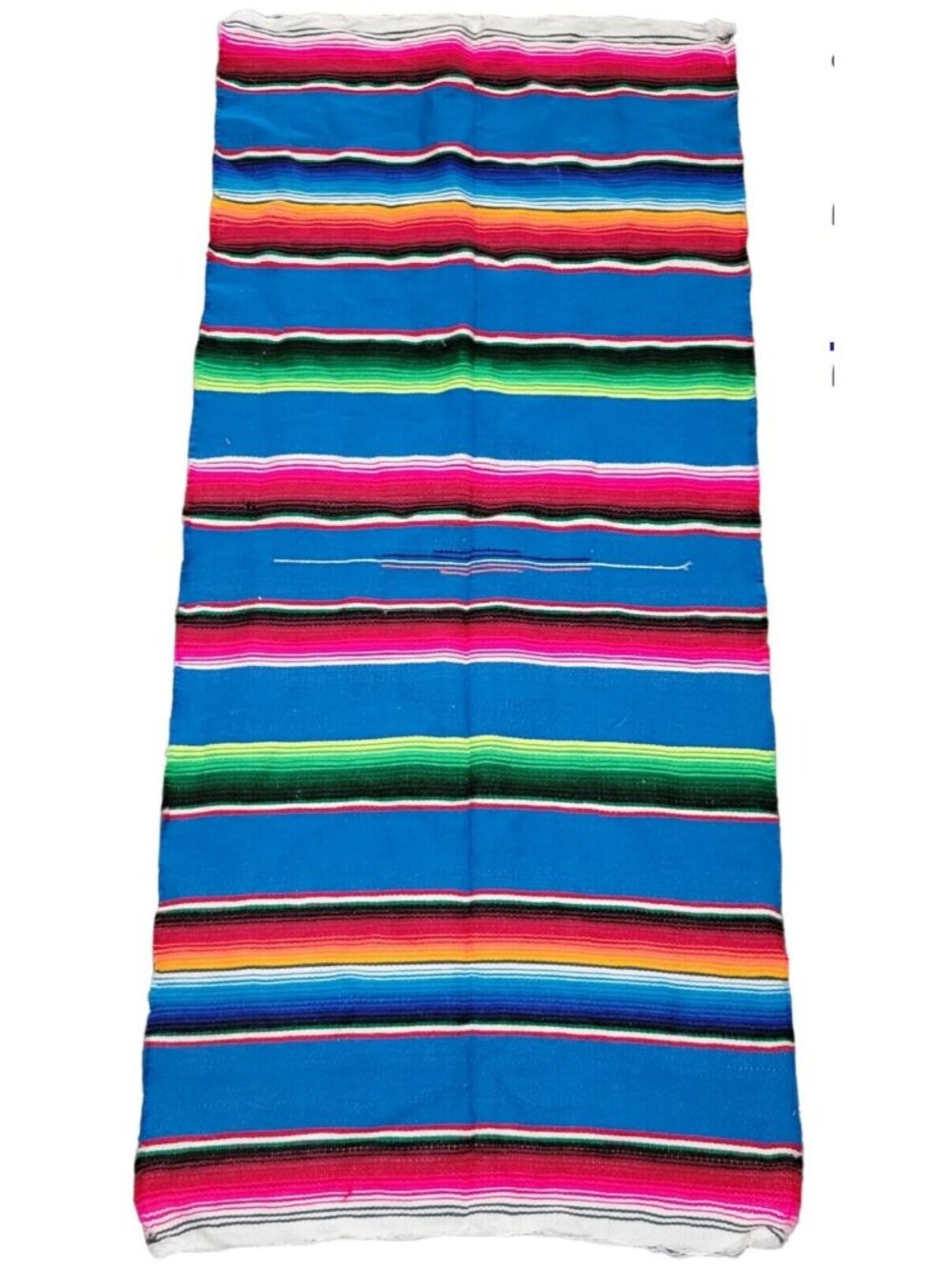 Mexican South American Serape Saltillo Blanket Woven Table Runner Rug 18x41 in